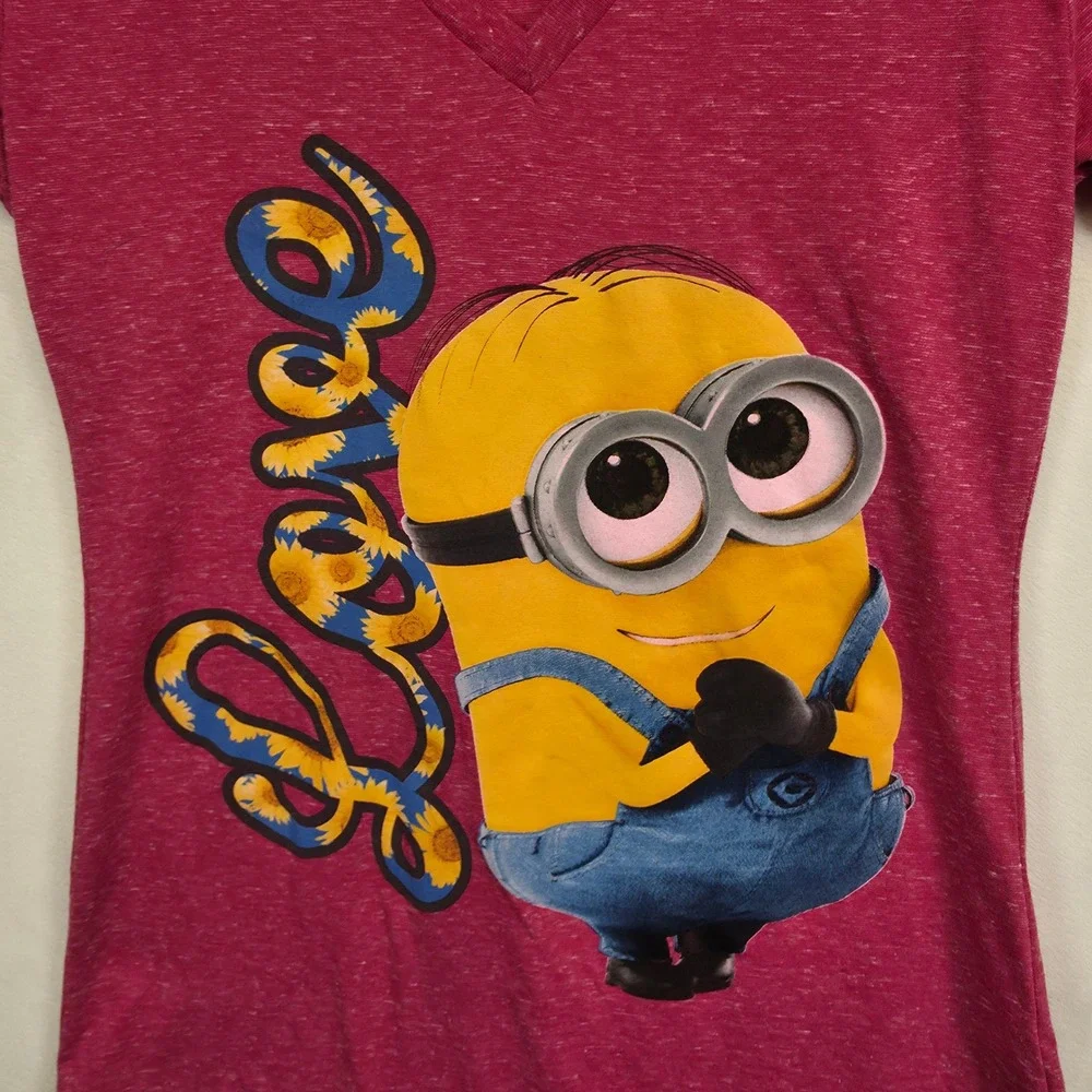 Despicable Me Minions Graphic T Shirt Womens L Pink Heather Cute Pop Culture - Picture 9 of 11